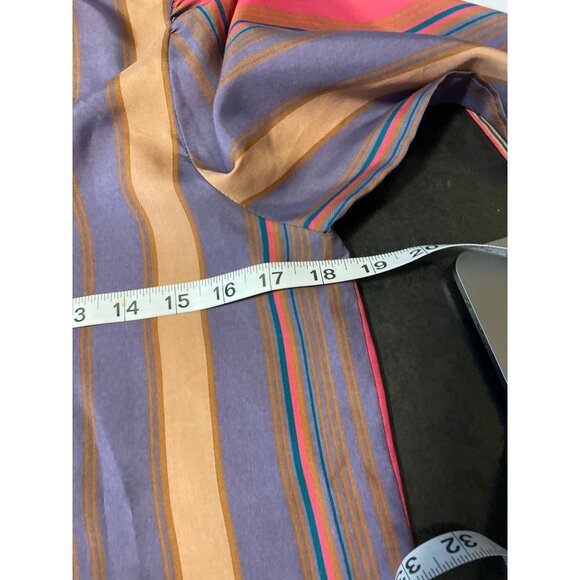 The Ascot Collection Lady Arrow Multicolor Collarless Long Sleeve Blouse Top - Picture 6 of 10